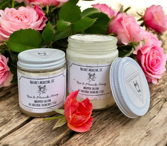 Rose and Manuka Honey Whipped Tallow Moisturizer